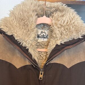 Woolrich Vintage Dark Brown Vest with Soft Cream Fleece 70’s Western